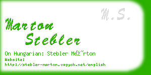 marton stebler business card